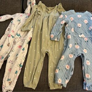 SOLD Adorable 3 Baby Romper Set - Green, Gray, Blue